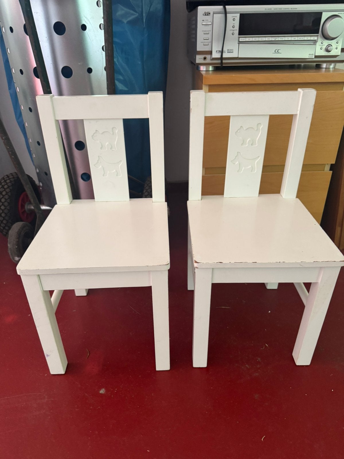 2x IKEA KRITTER Kinderstoel wit, Ophalen of Verzenden, Gebruikt, Stoel(en)