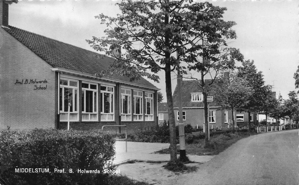 JP1205 Middelstum Prof Holwerda School 1961, Verzamelen, Ophalen of Verzenden, 1960 tot 1980, Gelopen, Groningen