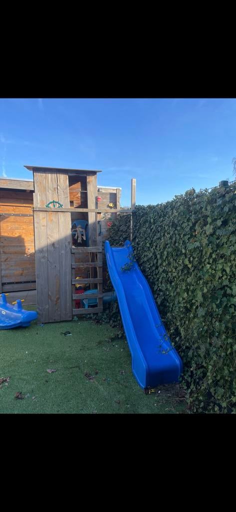 Speelhuis van douglas hout, Kinderen en Baby's, Speelgoed | Buiten | Speeltoestellen, Ophalen, Zo goed als nieuw