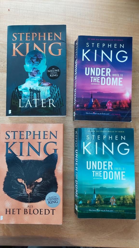 Stephen King Boeken: Later, Als Het Bloedt, Under the Dome, Ophalen of Verzenden, Gelezen, Stephen King, Nederland