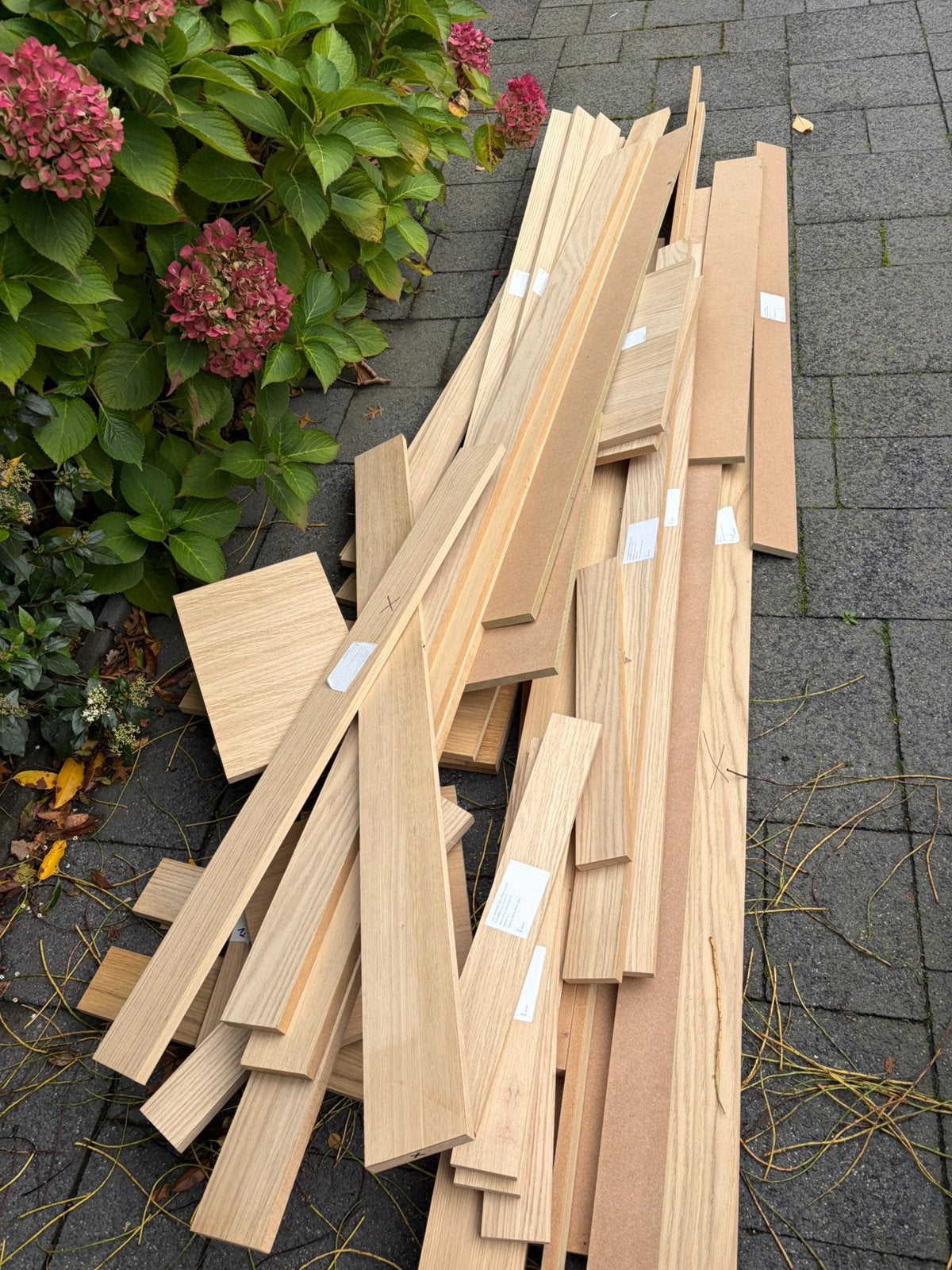 Gefineerd MDF eiken Type Allegro, Ophalen, Zo goed als nieuw, 250 cm of meer, Balken