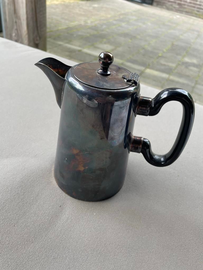 Antieke verzilverde theepot - Sheffield, Engeland, Ophalen of Verzenden, Zilver