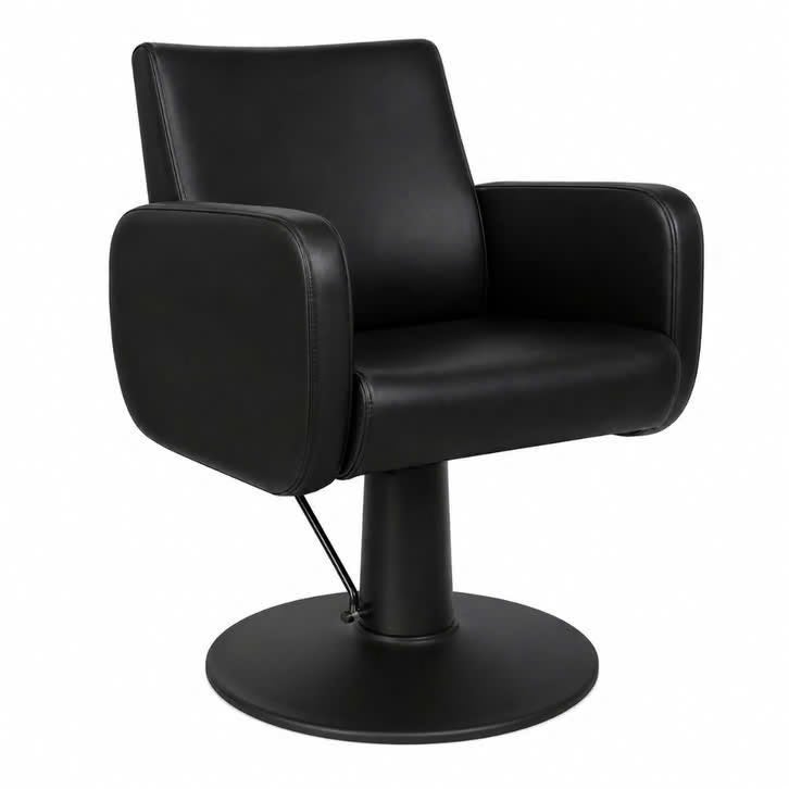 Kappersstoel Valento Black pompstoel knipstoel kapsalon, Huis en Inrichting, Stoelen, Leer, Zwart, Nieuw, Ophalen of Verzenden