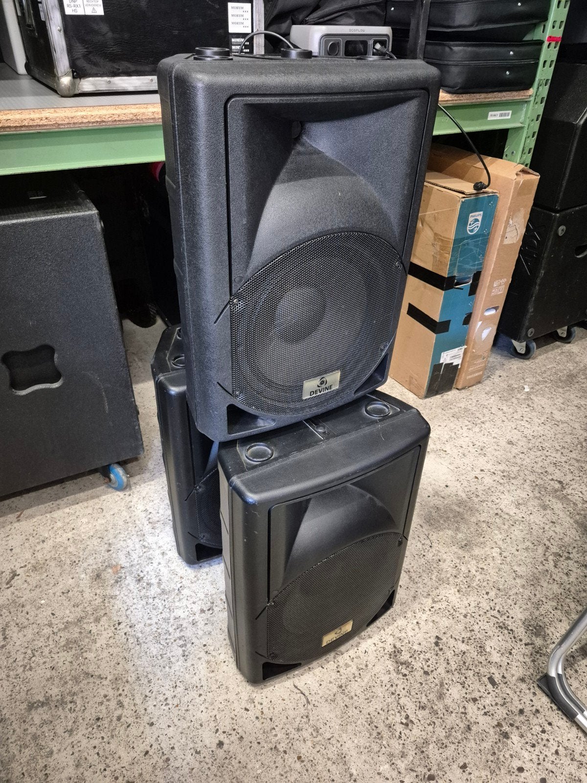 3x DEVINE ARTIS 12A Actieve Fullrange Luidsprekers, Audio, Tv en Foto, Luidsprekers, Gebruikt, Party speaker, 150 watt of meer