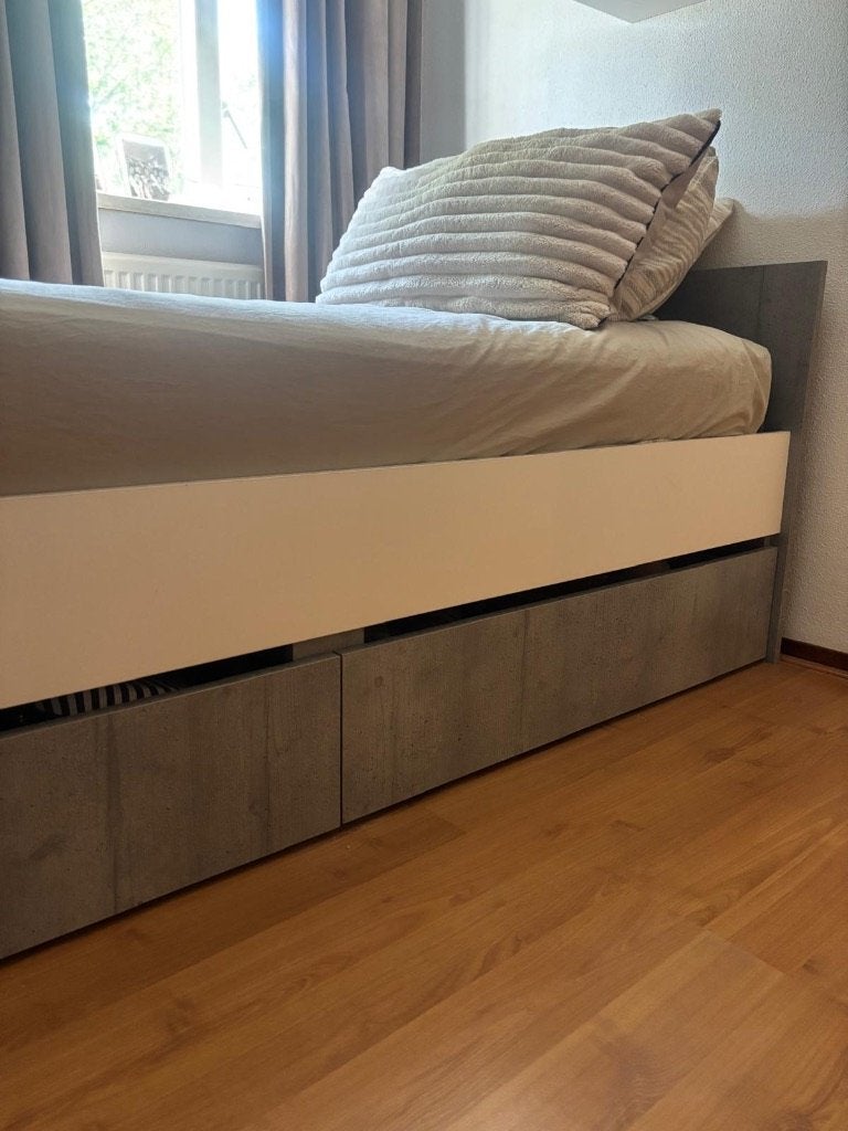 1-persoonsbed met opbergruimte, Ophalen, 90 cm, Eenpersoons, Modern strak