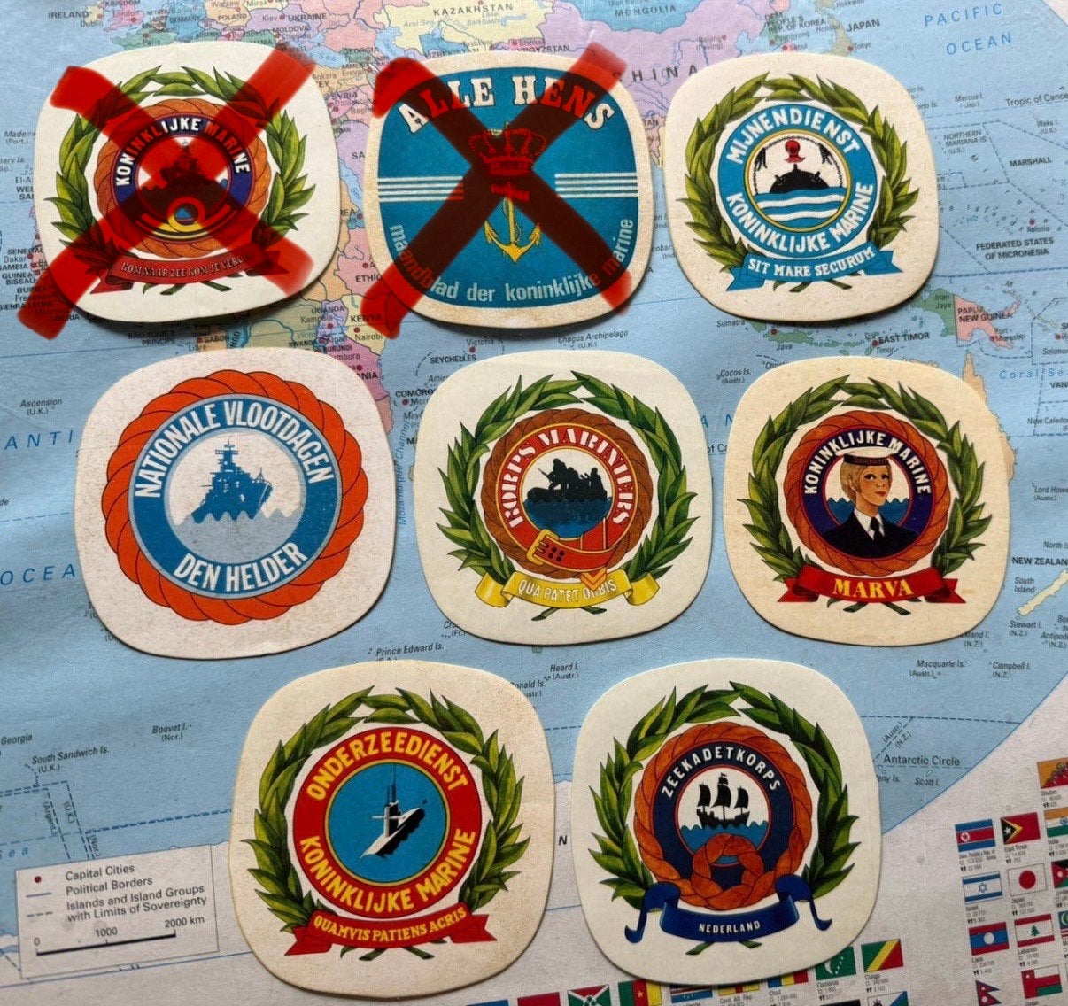Koninklijke Marine vintage stickers, Verzamelen, Ophalen of Verzenden, Marine, Nederland, Embleem of Badge