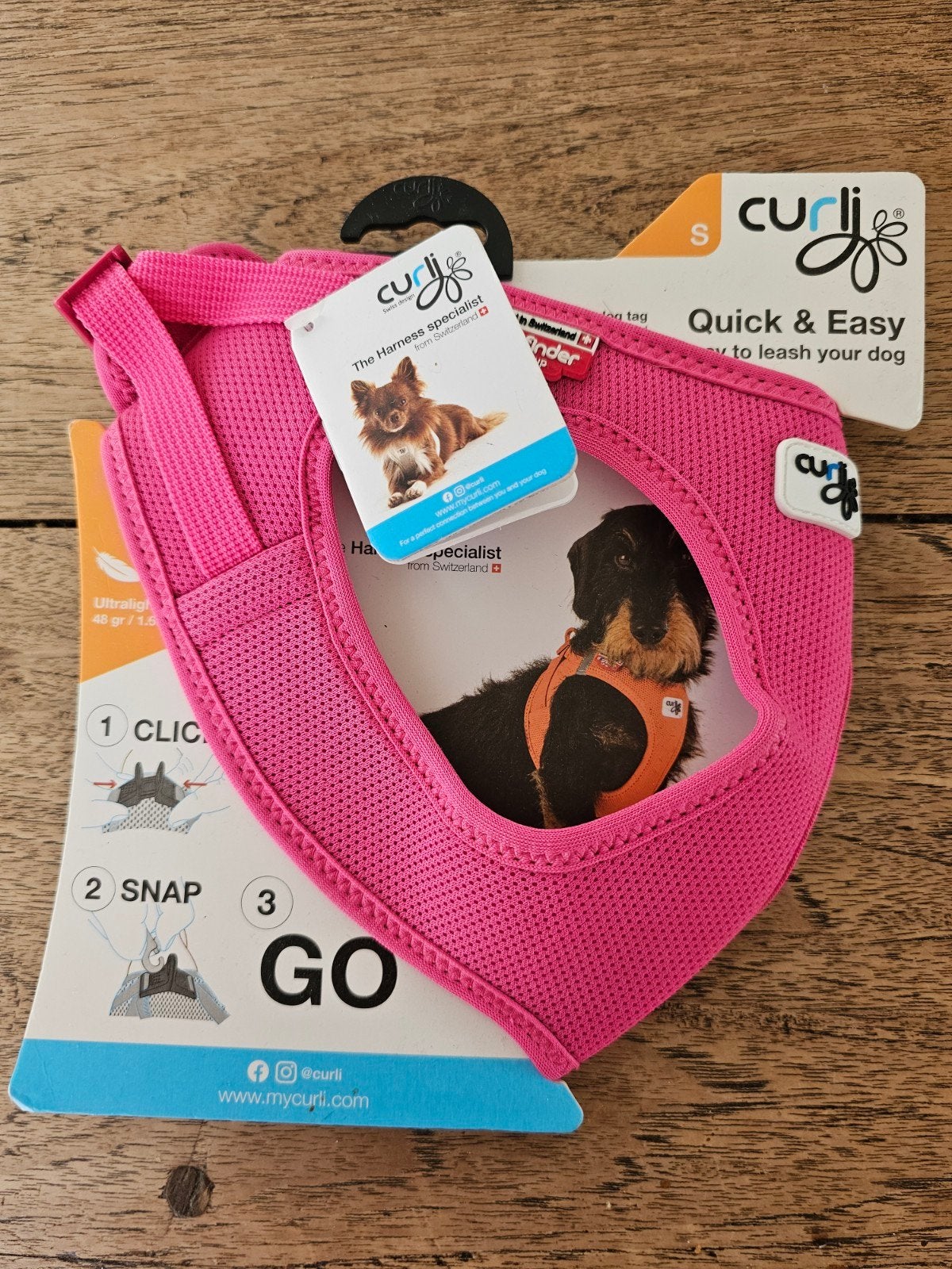 Curli tuigje Clasp vest harness roze maat S, Overige merken, Ophalen of Verzenden, Nieuw, Hondentuig