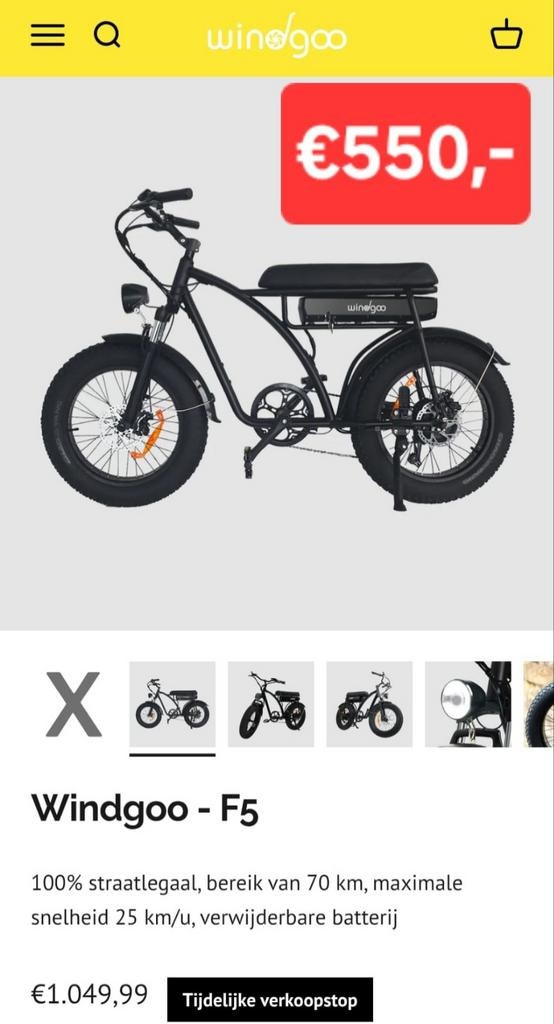 Ouxi V8 mini QM V20 Windgoo F5 Fatbike, Ophalen of Verzenden, Nieuw