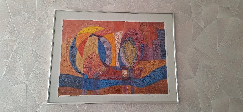 Abstract Schilderij 70x50, Antiek en Kunst, Ophalen