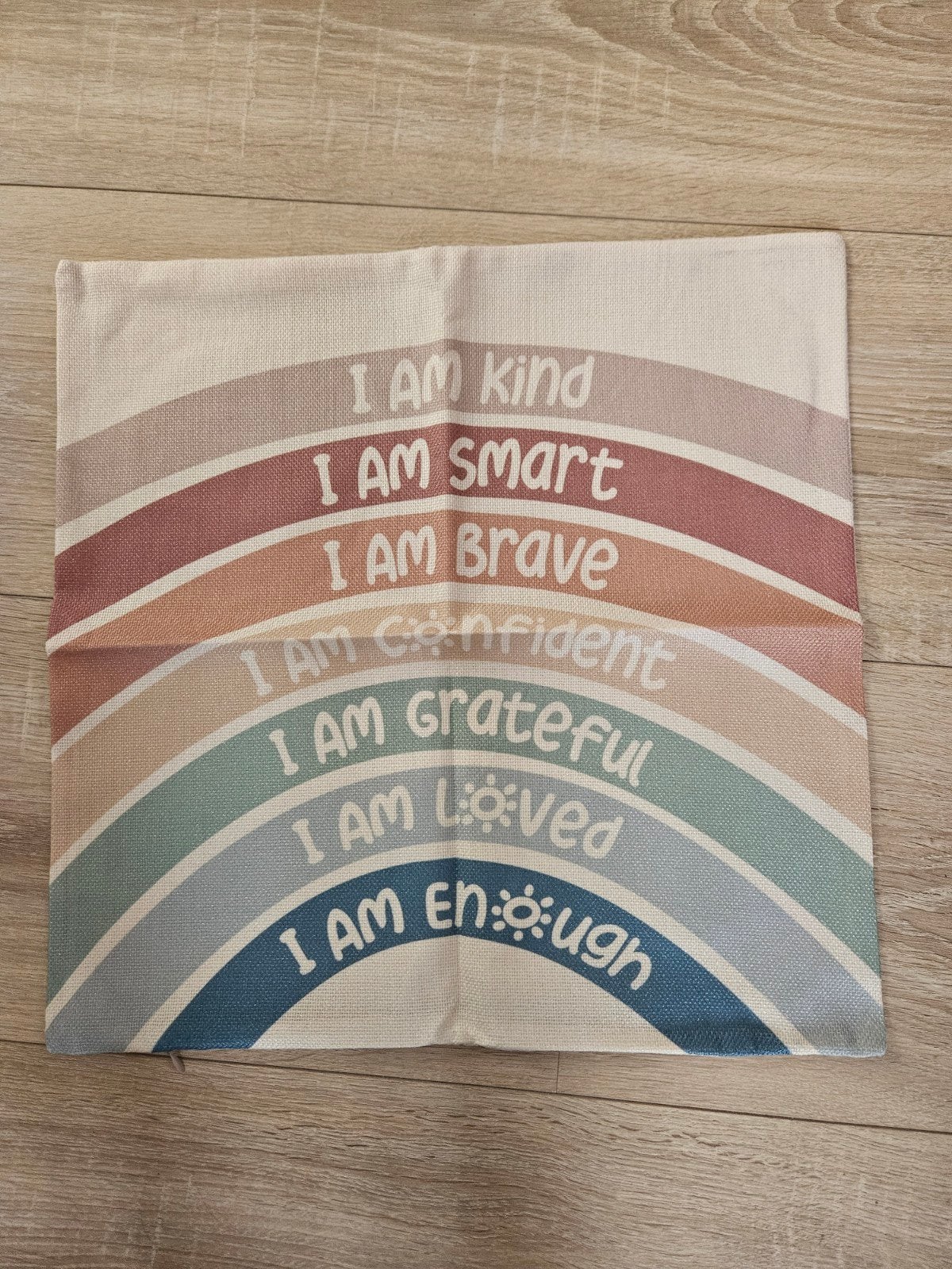 Kussenhoes 45x45cm met inspirerende tekst, Meerkleurig, Met print, Nieuw, Ophalen of Verzenden