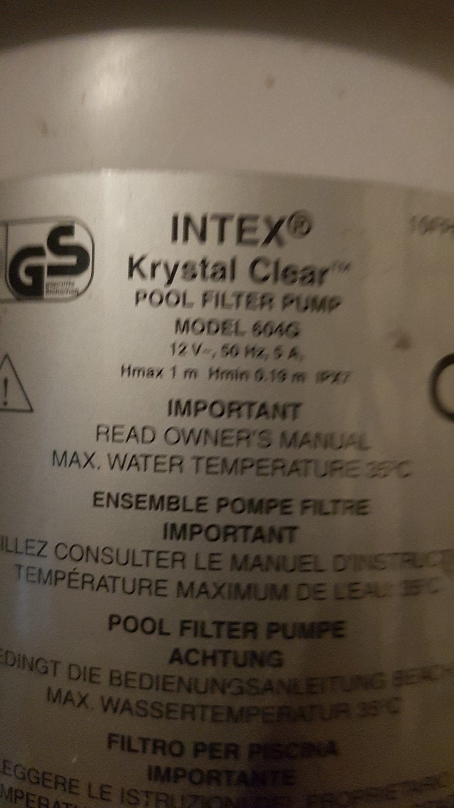 Intex  pomp  zwembad, Ophalen of Verzenden