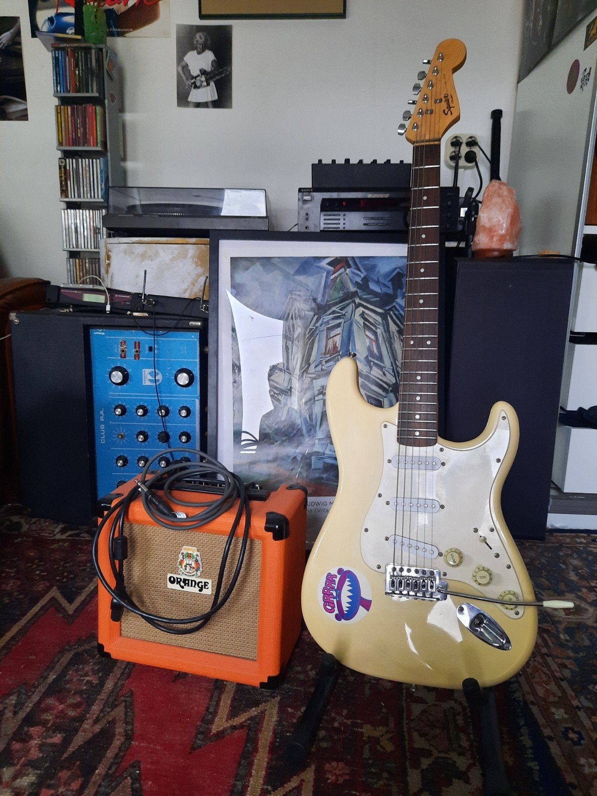 Fender Squier Stratocaster, Ophalen, Fender, Met versterker, Zo goed als nieuw
