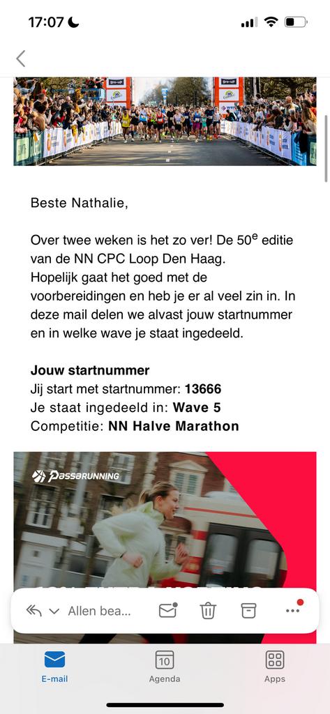 Ticket cpc den haag hakve marathon, Eén persoon