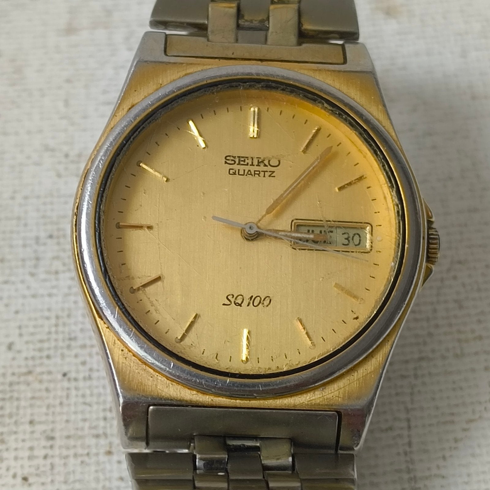 Vintage Seiko SQ 100 Quartz Horloge, Ophalen of Verzenden, Staal, Seiko