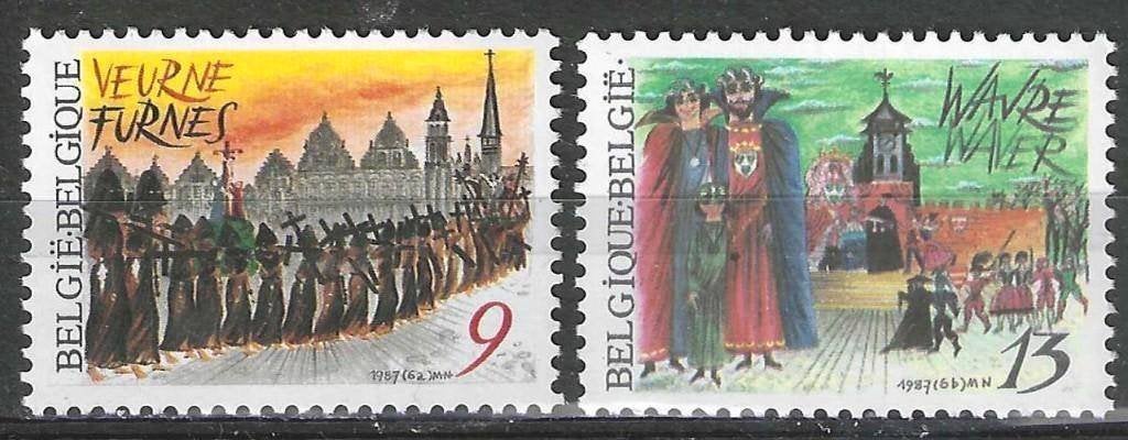 Belgie 1987 - Yvert/OBP 2249-2250 - Folklore (PF), Verzenden, Postfris