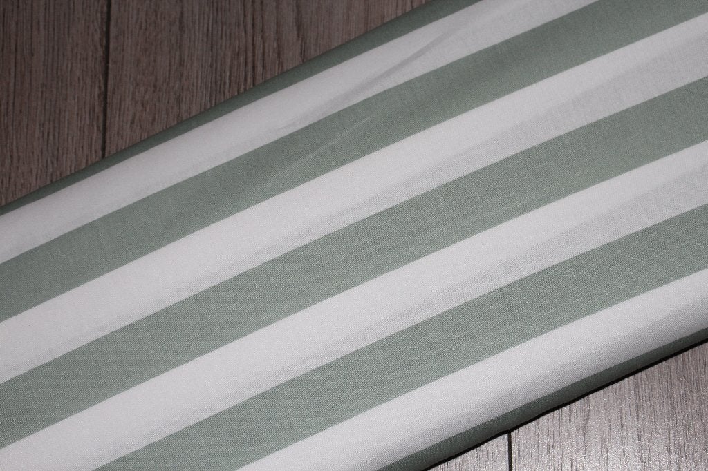 100% poplin katoen stof - mint groen / wit gestreept #3680, 120 cm of meer, Ophalen of Verzenden, Katoen, Groen