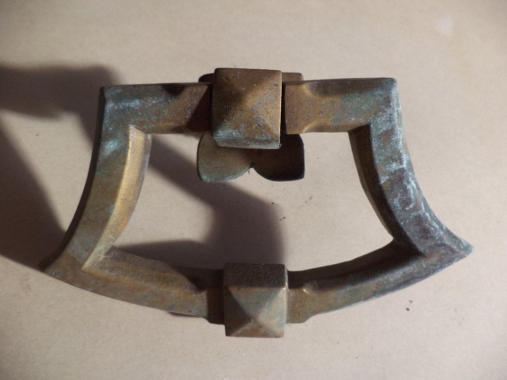 antiek bronzen deurklopper klink buitendeur beslag ART DECO, Ophalen of Verzenden