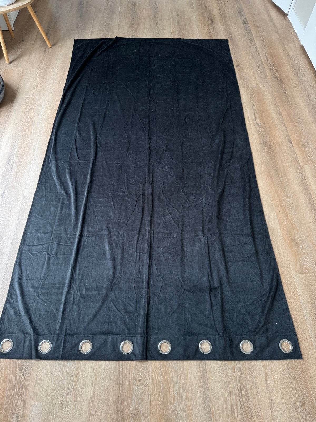 3 Velours/velvet Gordijnen Zwart - 1.40m breed x 2.60m hoog, Ophalen, 100 tot 150 cm, 200 cm of meer, Zwart