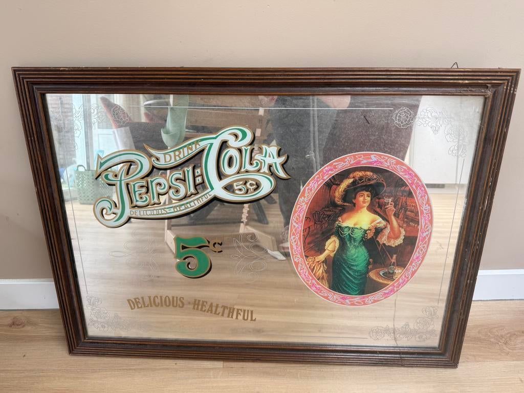 Vintage spiegel Pepsi, Ophalen, Rechthoekig, Minder dan 50 cm