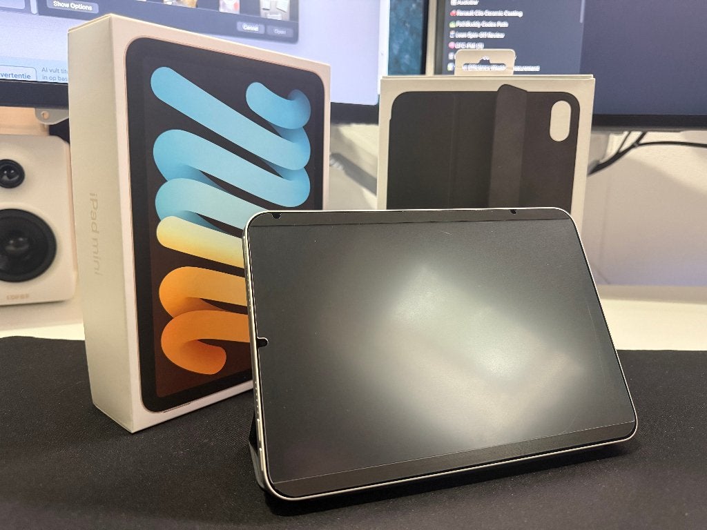 iPad mini 6 met Apple Smart Folio en matte screenprotector, Computers en Software, Gebruikt, 8 inch, Ophalen of Verzenden, 64 GB