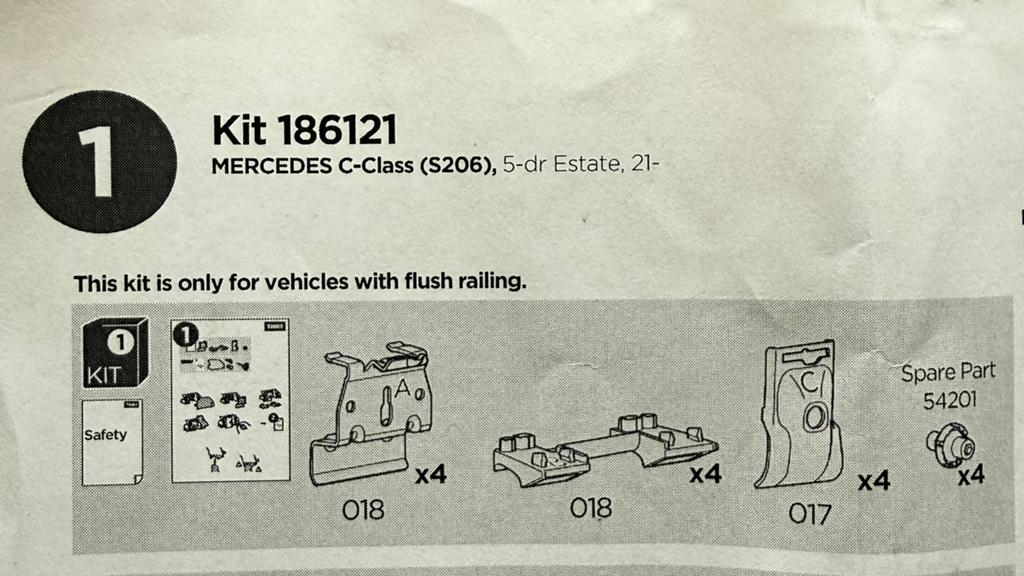Thule kitset 186121 Mercedes C- class, Auto diversen, Dakdragers, Ophalen of Verzenden, Zo goed als nieuw