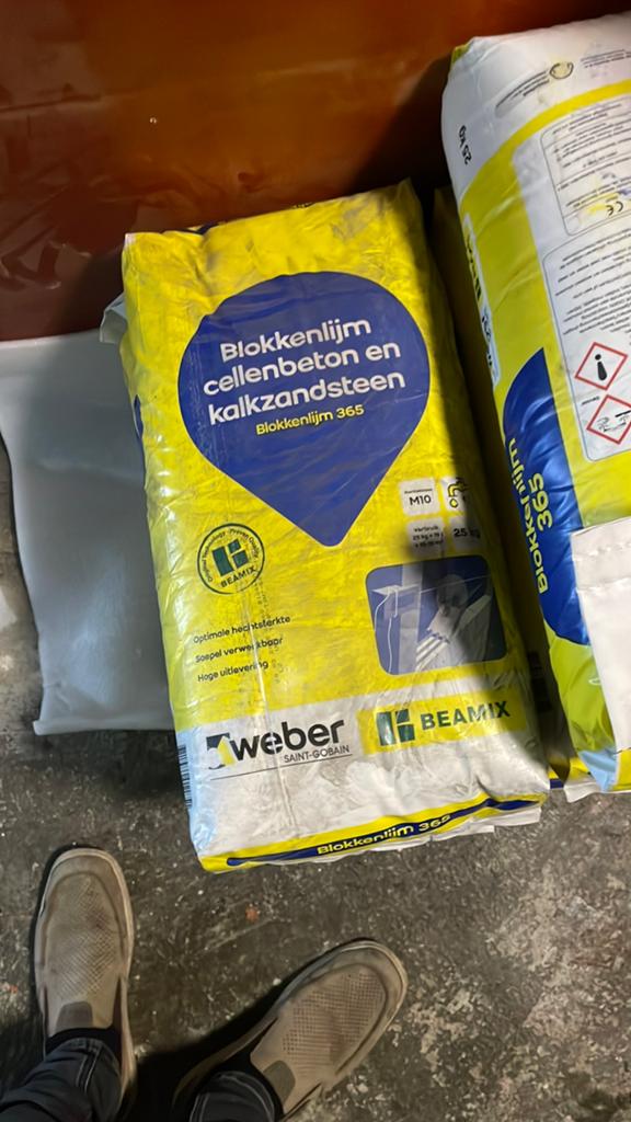 Blokkenlijm voor ytong en kalkzandsteen, Ophalen, Nieuw, Kalkzandstenen