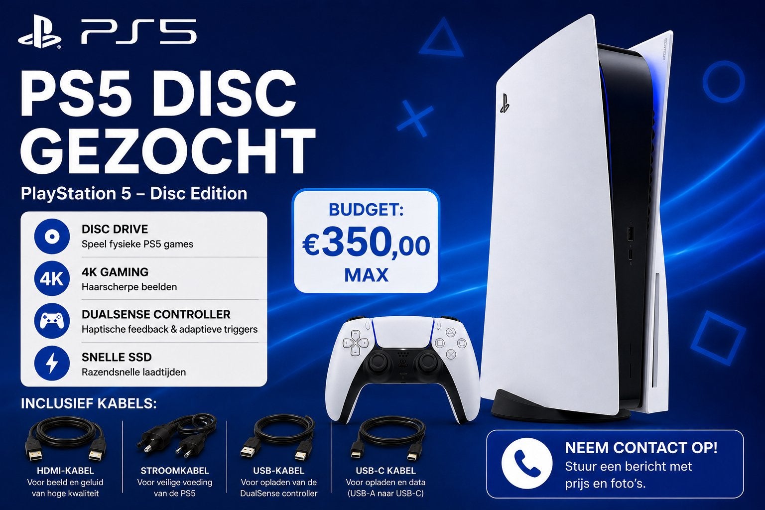PS5 Disc gezocht-Budget €350 bieding= hoeveel hij zou kosten, Ophalen of Verzenden, Zo goed als nieuw, Role Playing Game (Rpg)