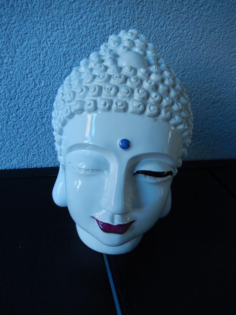 Wit boeddha hoofd ca 22 cm hoog(zgan), Ophalen, Zo goed als nieuw