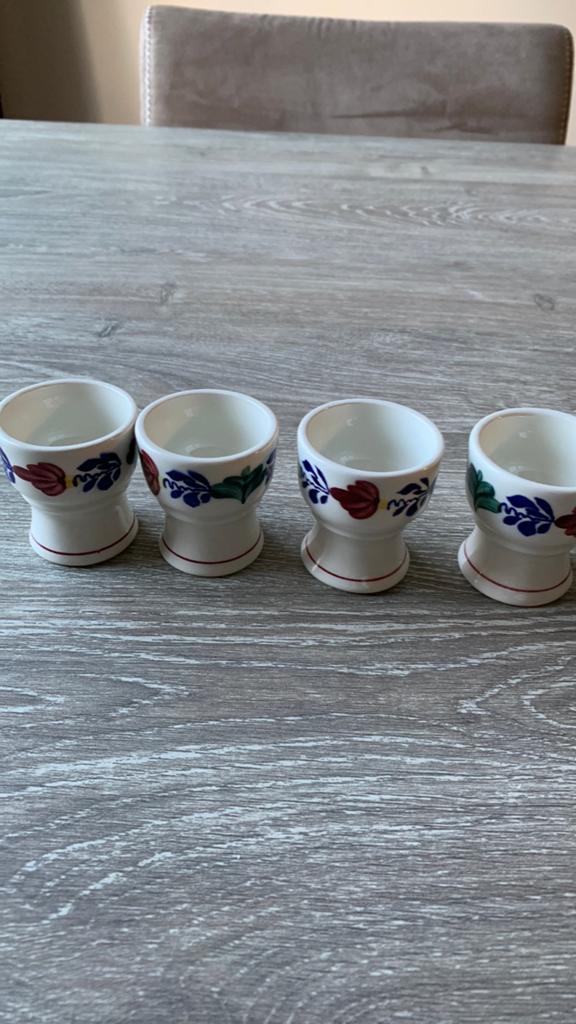 Boerenbont eierdopjes, Overige typen, Ophalen of Verzenden, Zo goed als nieuw, Aardewerk