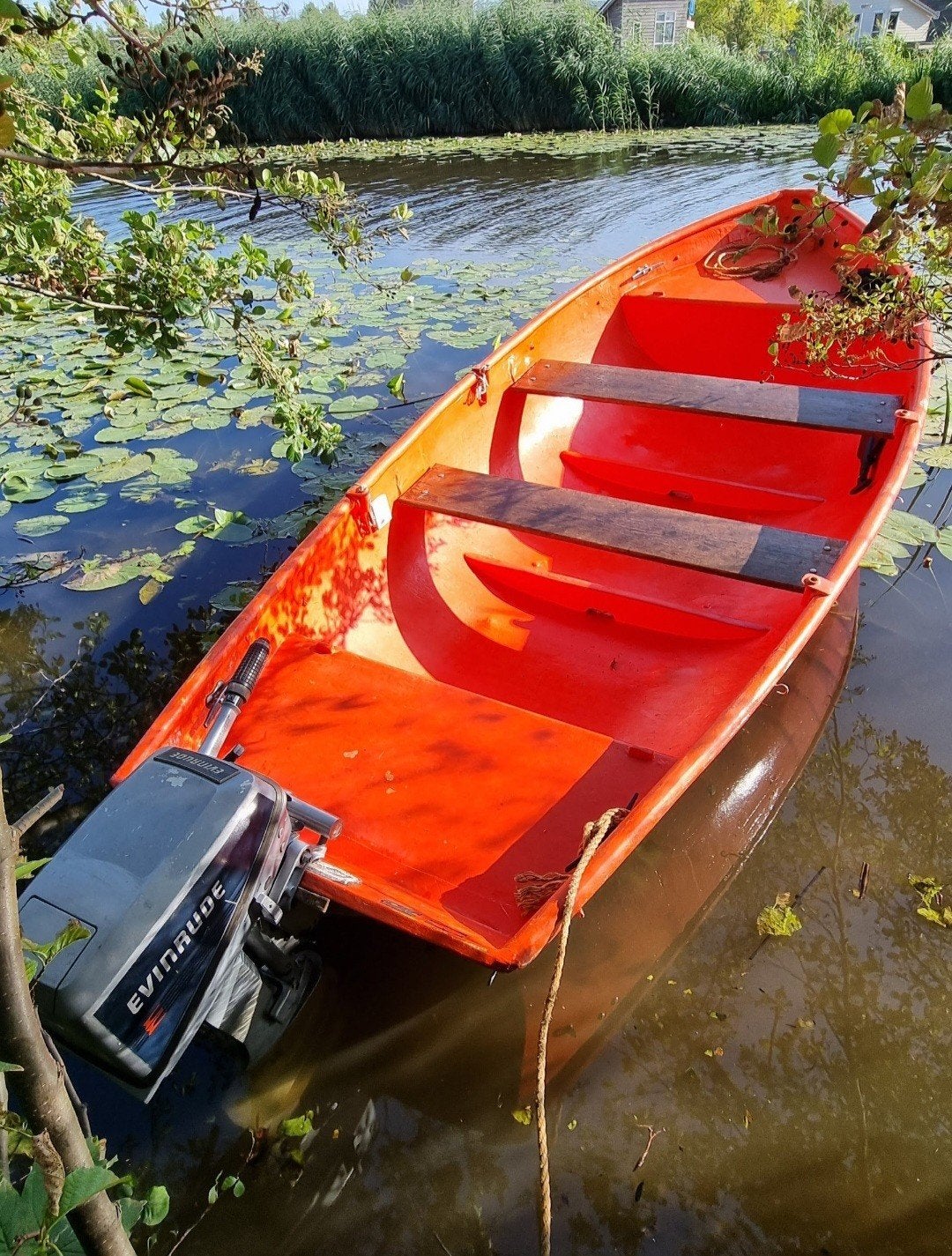 Sloep 4.8 meter incl 6 PK 2-takt motor, Watersport en Boten, Buiten- en Binnenboordmotoren, Ophalen, Gebruikt, 5 tot 10 pk, Buitenboordmotor