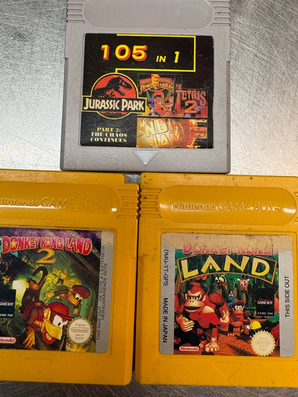 Game Boy games: Donkey Kong Land 1 & 2, 105-in-1 cartridge, Gebruikt, 1 speler, Ophalen of Verzenden, Vanaf 3 jaar