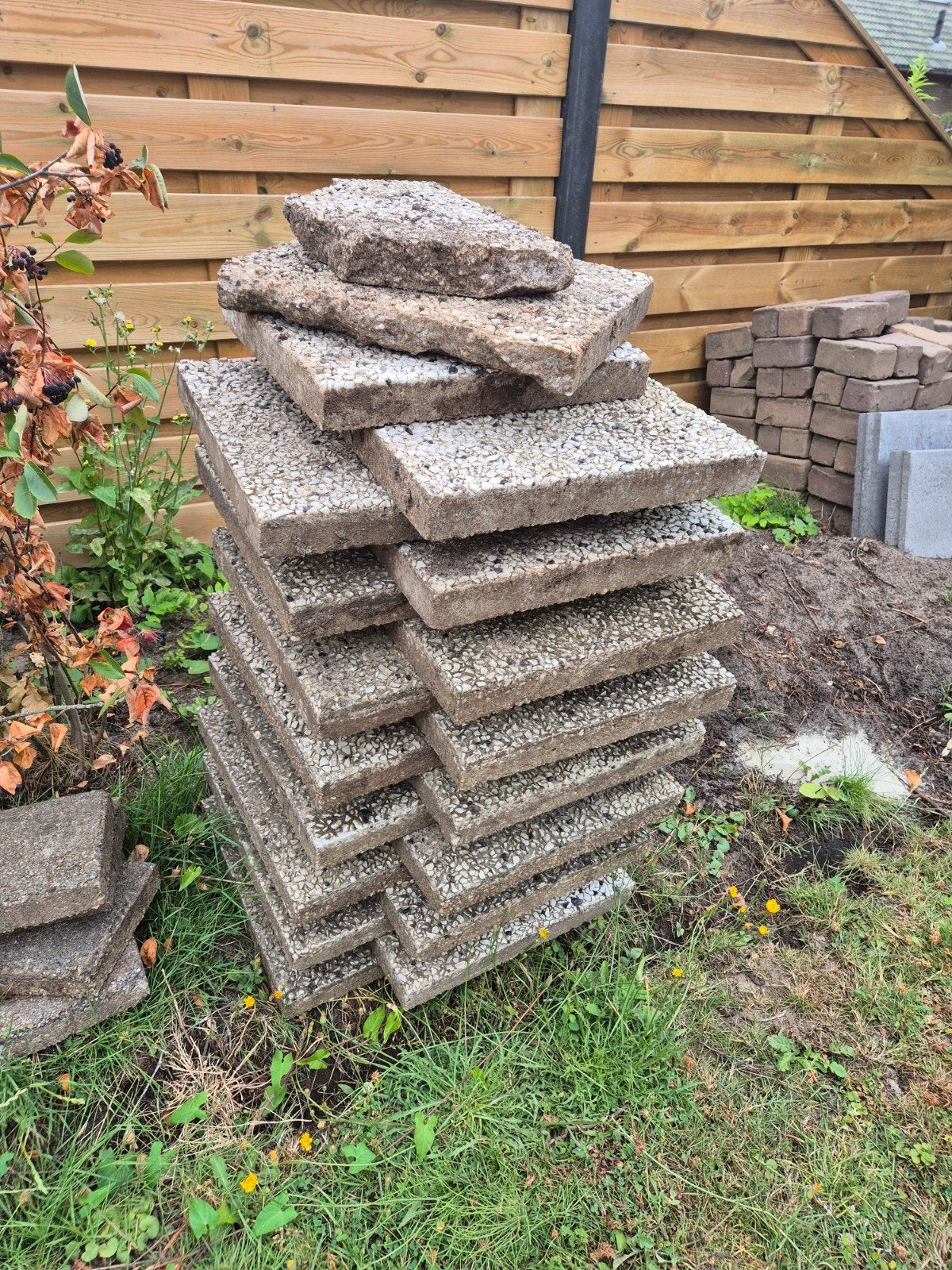 60x40 grindtegels gratis 16 stuks, Tuin en Terras, Ophalen, Gebruikt, Beton, Terrastegels