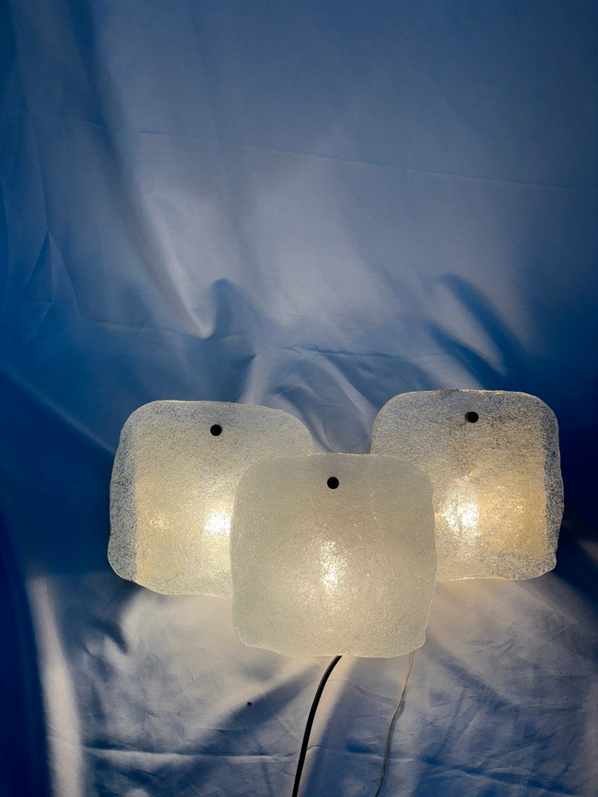 Vintage ijsglas wandlamp Kalmar Franken Oostenrijk, jaren 60, Ophalen of Verzenden, Gebruikt
