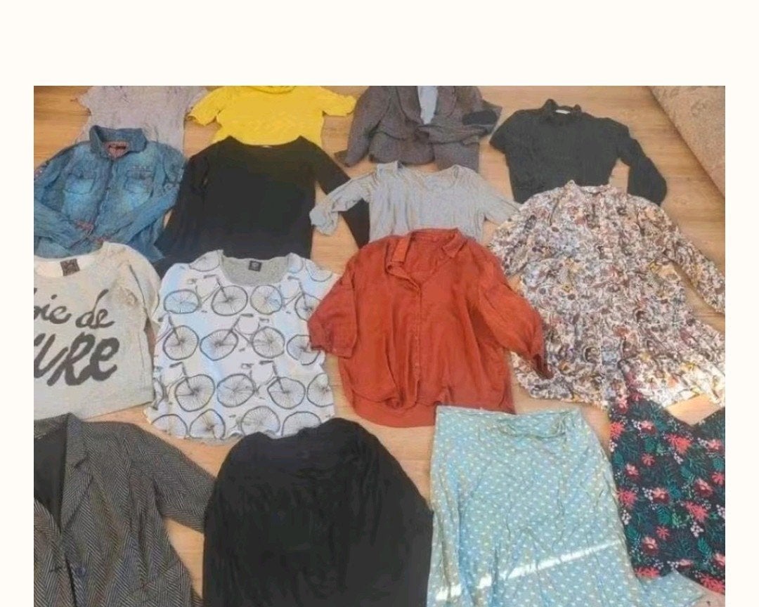 Dames Kledingpakket Maat L - 15 dlg fiets spijkerblouse, Ophalen of Verzenden, Gedragen, Maat 38/40 (M), Korte mouw
