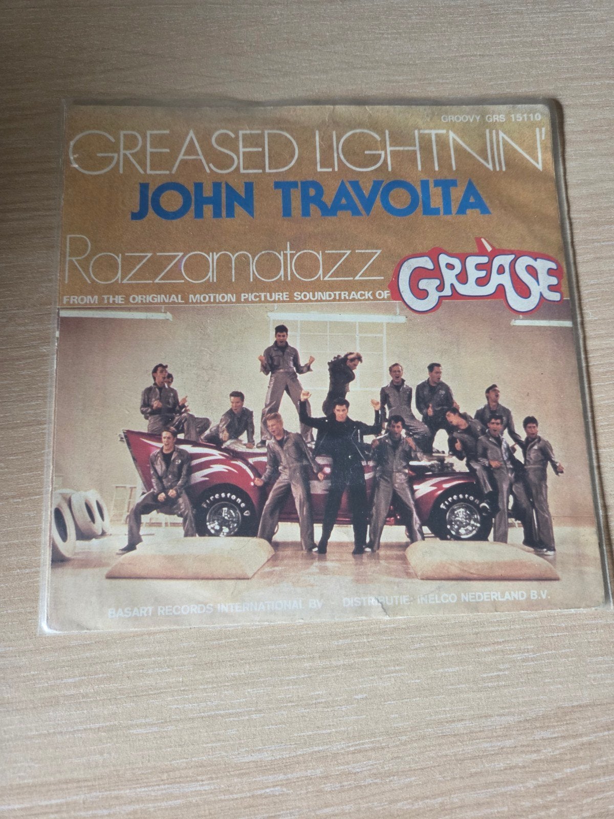John Travolta - Greased Lightnin' (Grease Soundtrack), Gebruikt, Fotohoes, Filmmuziek en Soundtracks, 7 inch