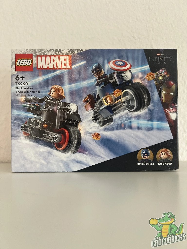 LEGO Super Heroes 76260 Black Widow & Captain America Motorc, Compleet, Overige thema's, Verzenden, Lego