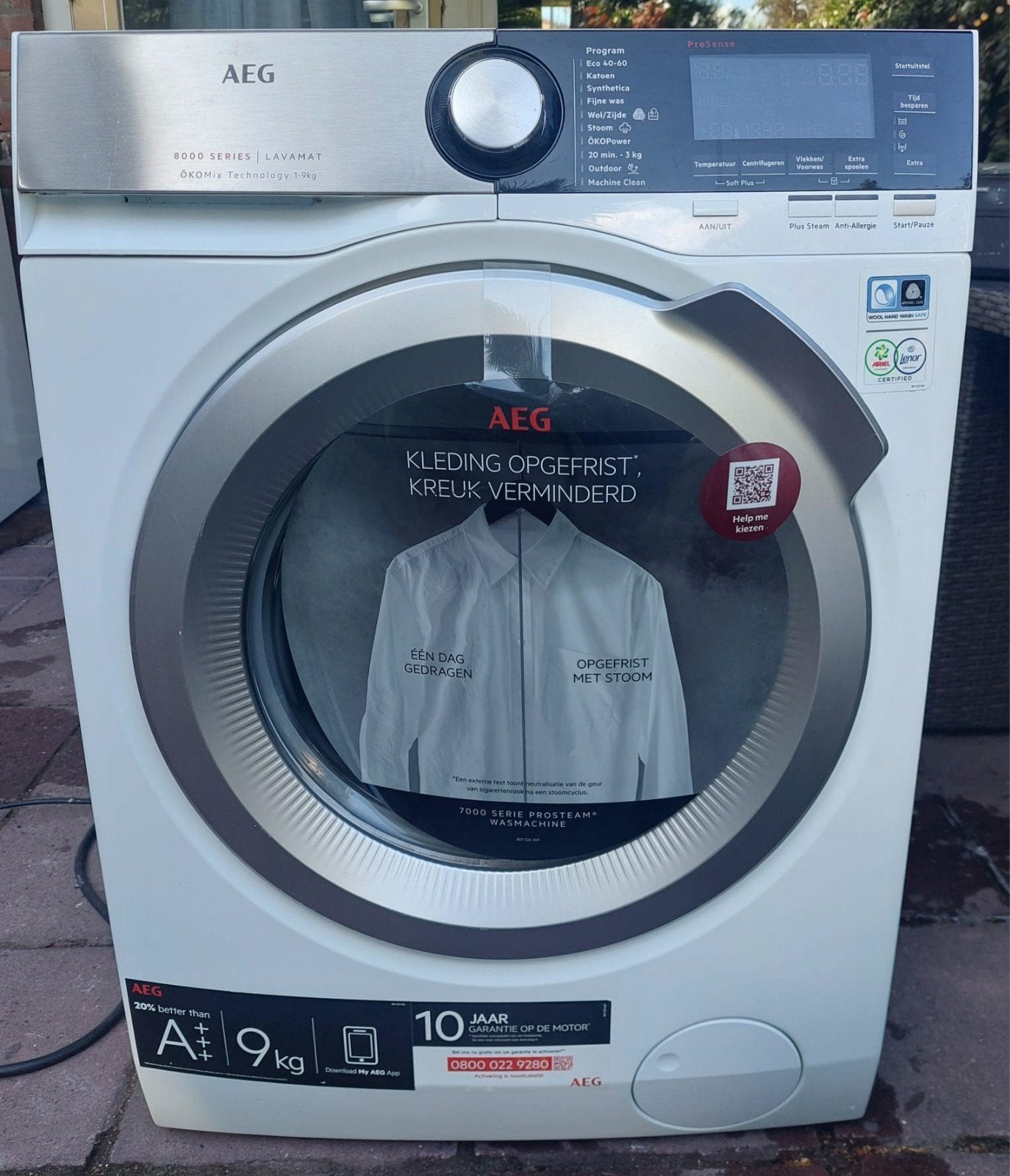 AEG 8000 SERIES A+++ Wasmachine 1-9 kg, Ophalen, 1200 tot 1600 toeren, 8 tot 10 kg, Energieklasse A of zuiniger