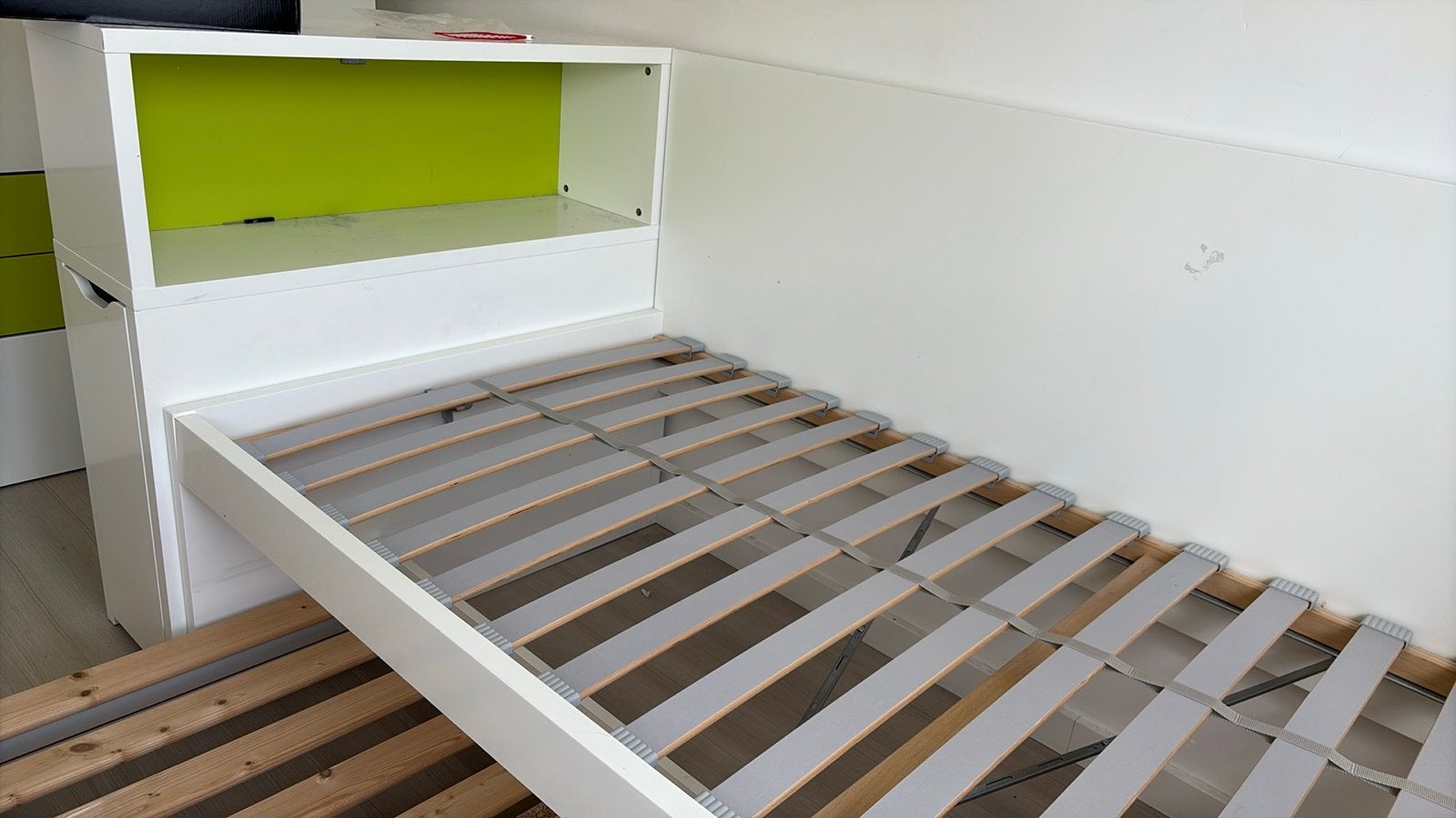 IKEA Bedbank met lades, Ophalen, Gebruikt, Wit, Tweepersoons