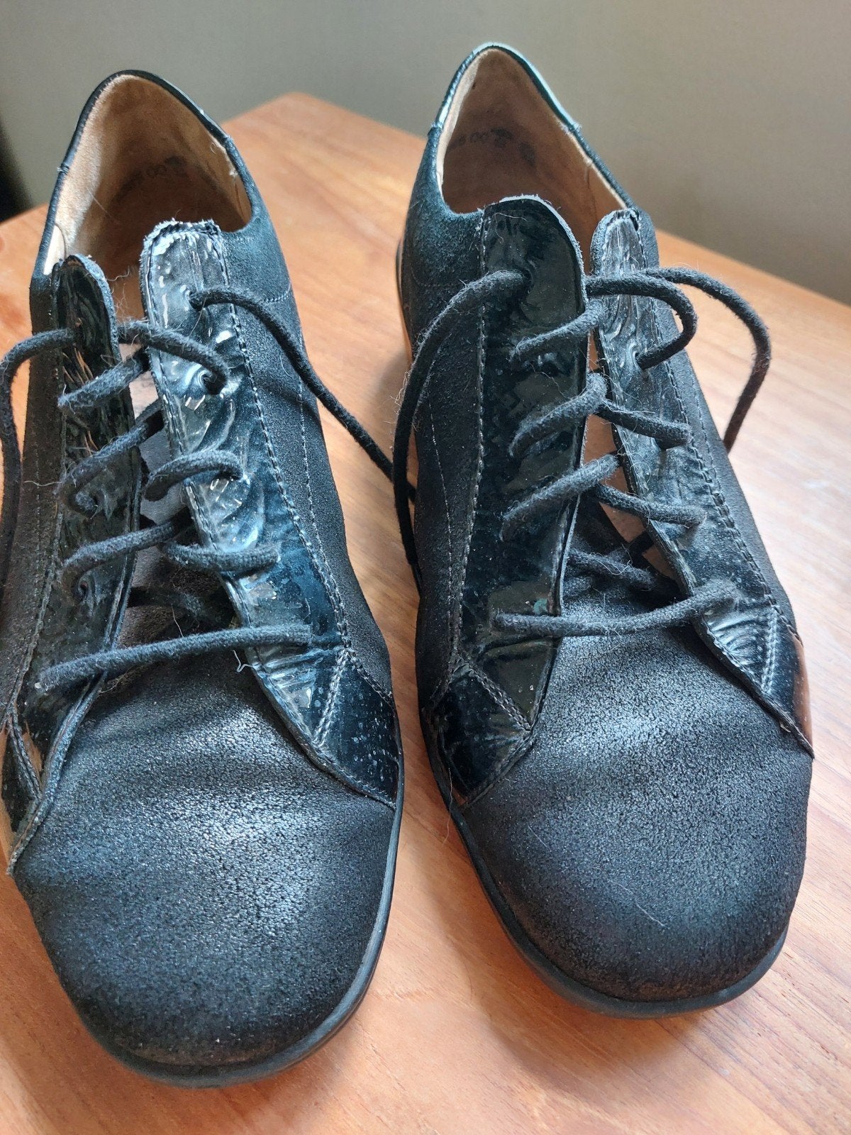 Zwarte lederen damesschoenen maat 42, Ophalen of Verzenden, Zo goed als nieuw, Zwart