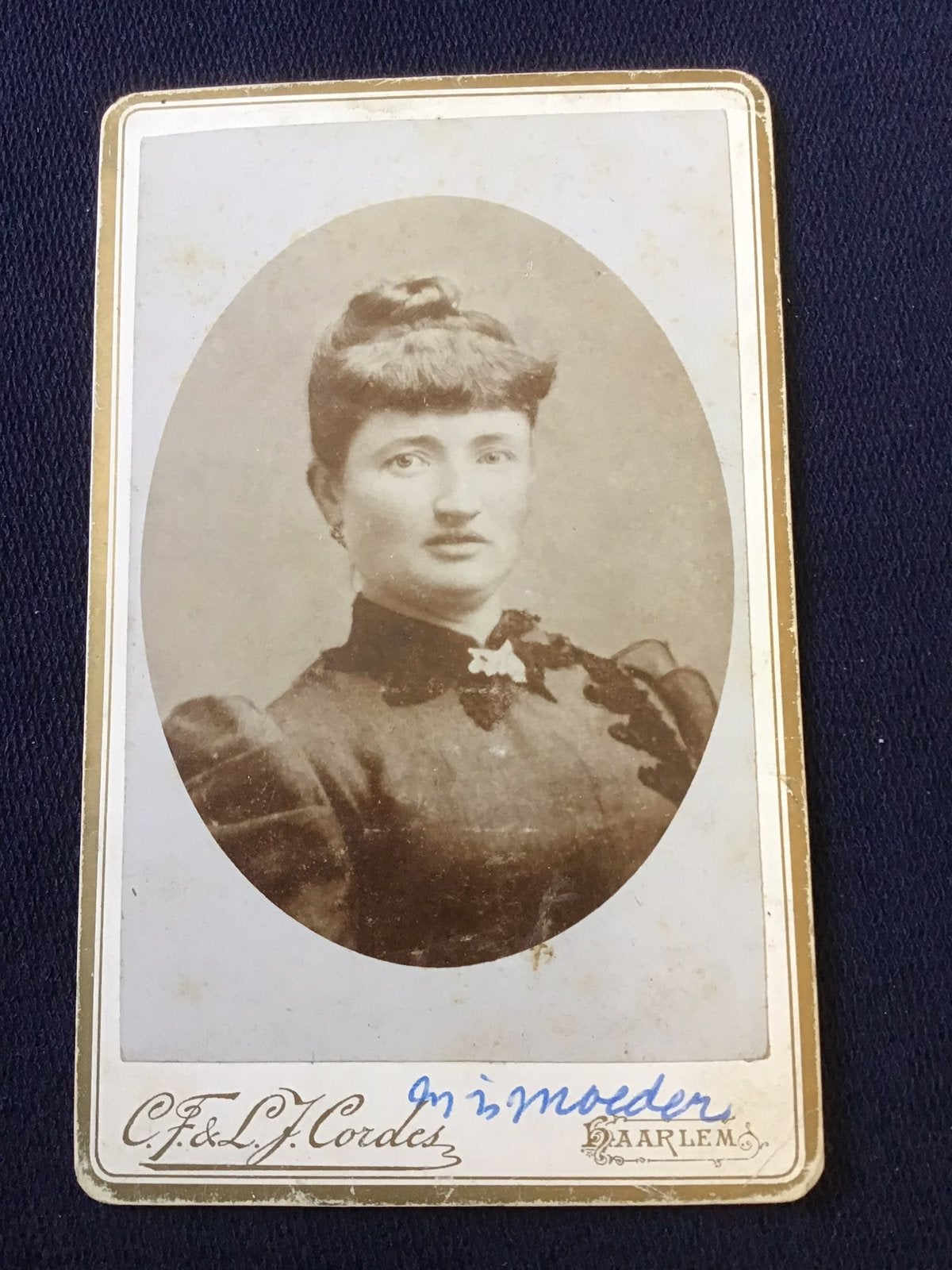 CDV, Vrouw, C.F. & L.J. CORDES, HAARLEM, Carte de Visite, Ophalen of Verzenden, Voor 1940, Gebruikt, Foto