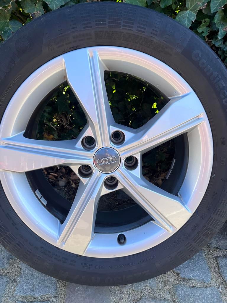 Originele Audi velgen met banden 225/50/17, Ophalen, Gebruikt, Banden en Velgen, 17 inch