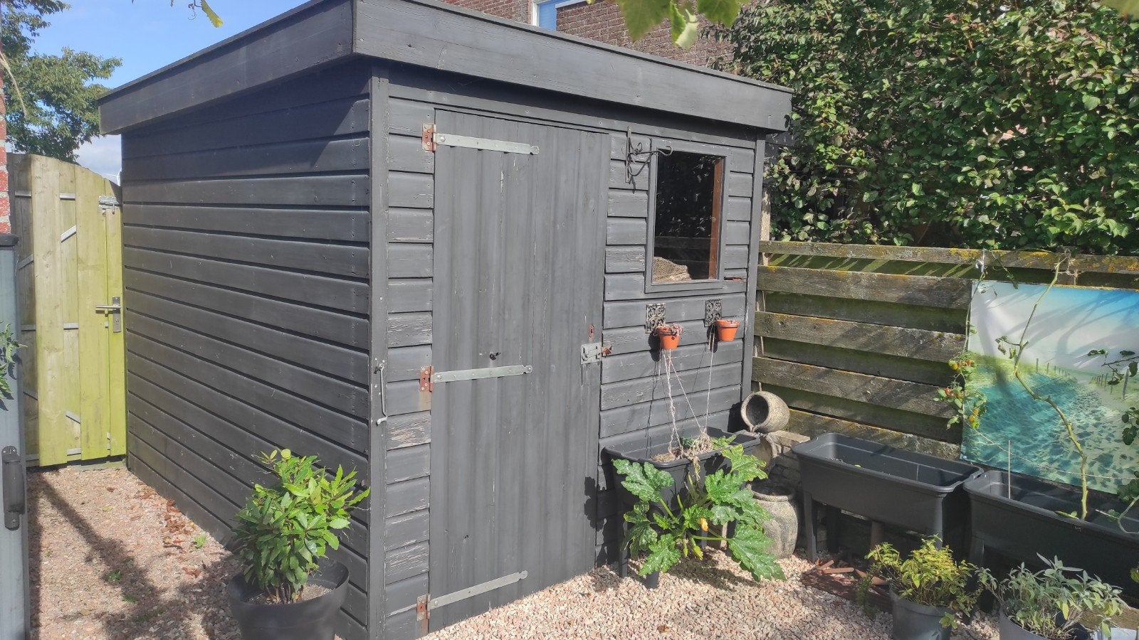 Houten tuinhuisje/ tuinschuur/ Tuinhokje/ opberg schuur, Ophalen of Verzenden, Gebruikt, Hout, Overige typen