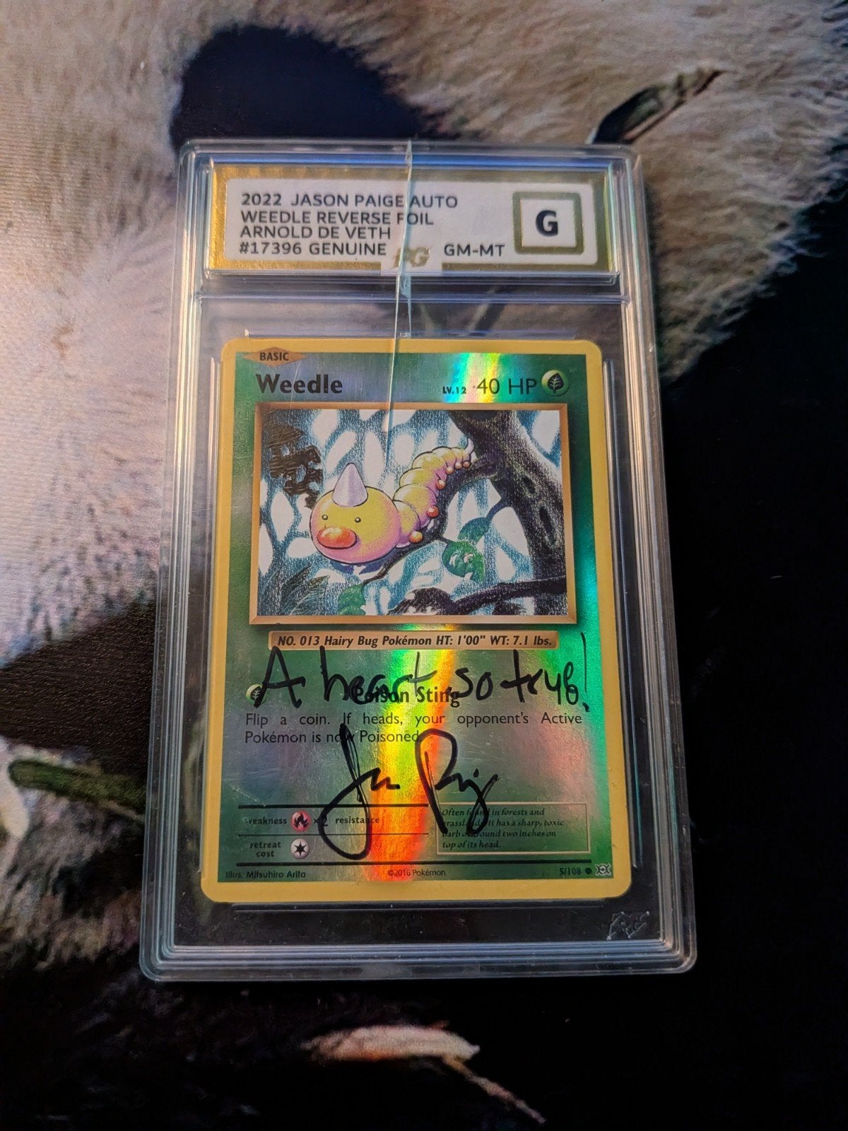 Weedle signed card slab Jason paige, Ophalen of Verzenden