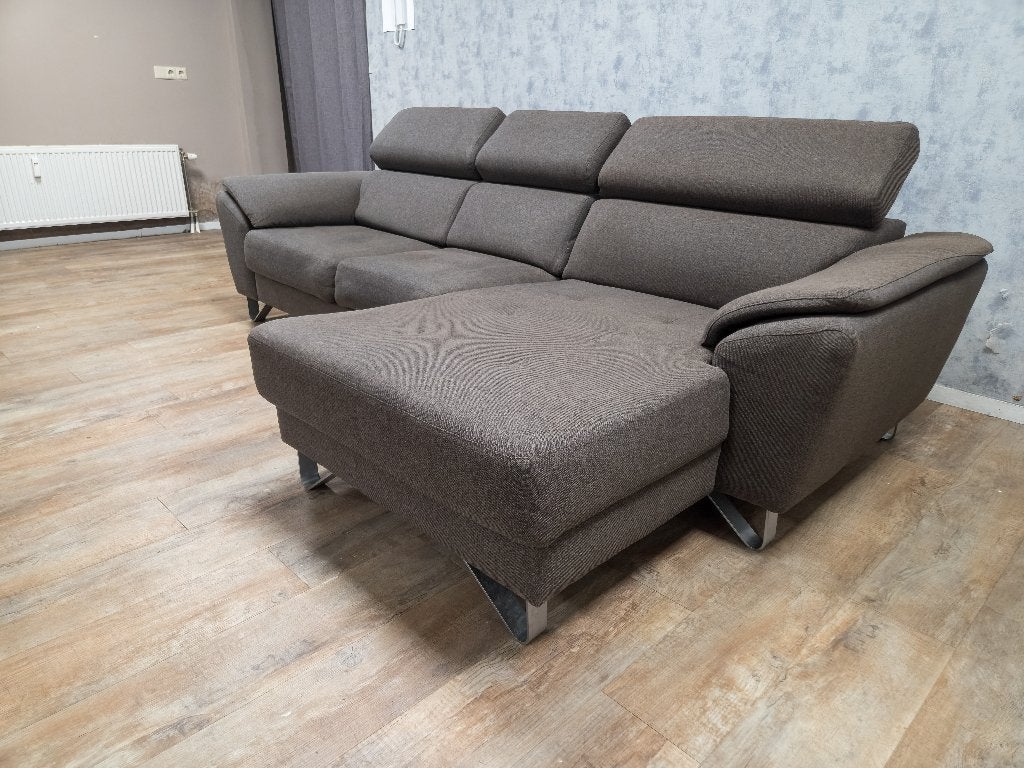 Mooi Taupe Bruin Hoekbank, Huis en Inrichting, Banken | Bankstellen, Info@banxtel.nl, Gebruikt, Hoekbank, Ophalen of Verzenden