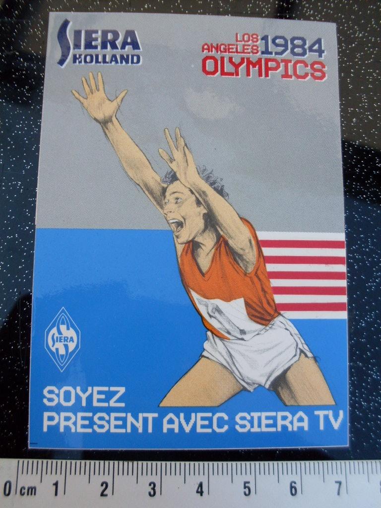 sticker Siera holland logo  los angeles olympics 1984, Verzamelen, Stickers, Verzenden, Zo goed als nieuw, Merk