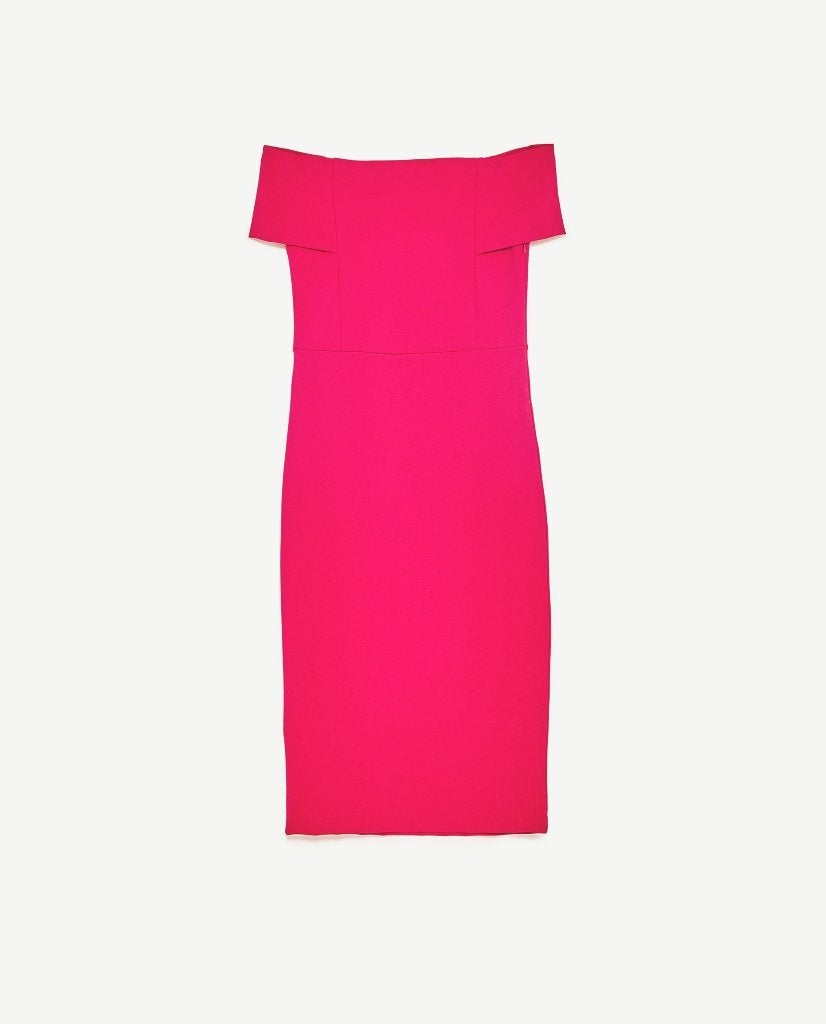 Hot pink off shoulder dress (ZARA), Zara, Nieuw, Ophalen of Verzenden, Roze