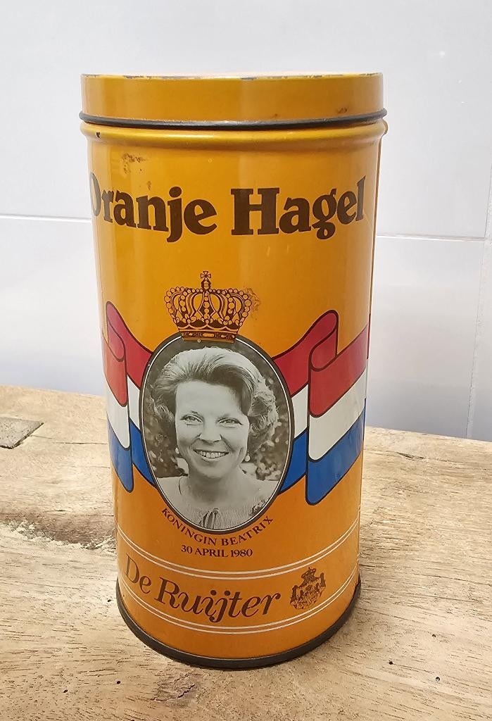 OUD BROCANT "DE RUIJTER" BLIK - ORANJE HAGEL, Ophalen of Verzenden, Gebruikt, Overige, Overige merken