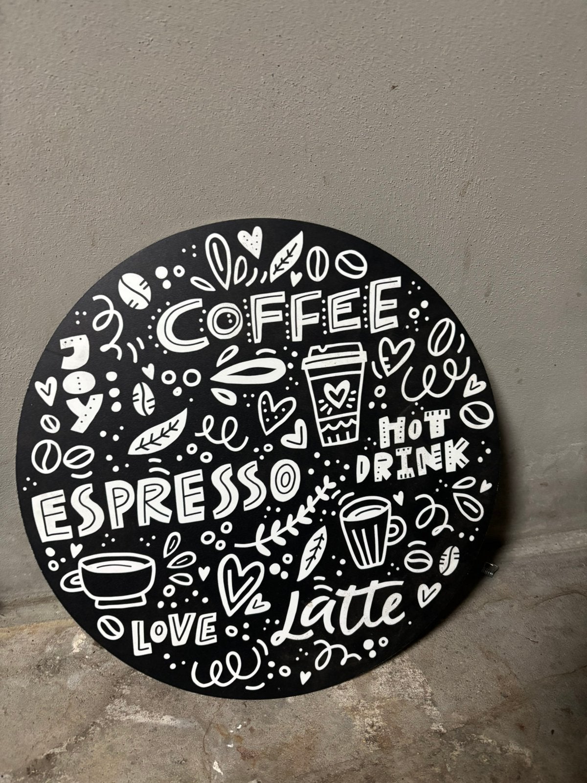 Ronde koffie bord zwart/wit, Antiek en Kunst, Ophalen of Verzenden