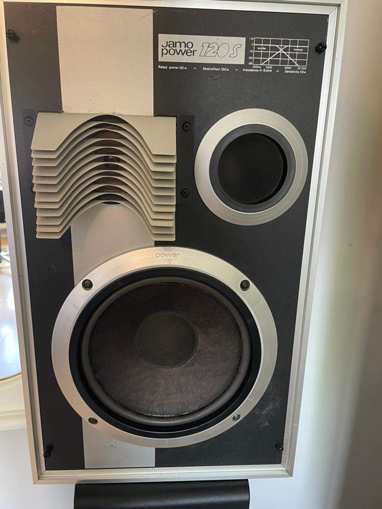 Jamo Power 120S, Ophalen, Gebruikt, 60 tot 120 watt, Front, Rear of Stereo speakers