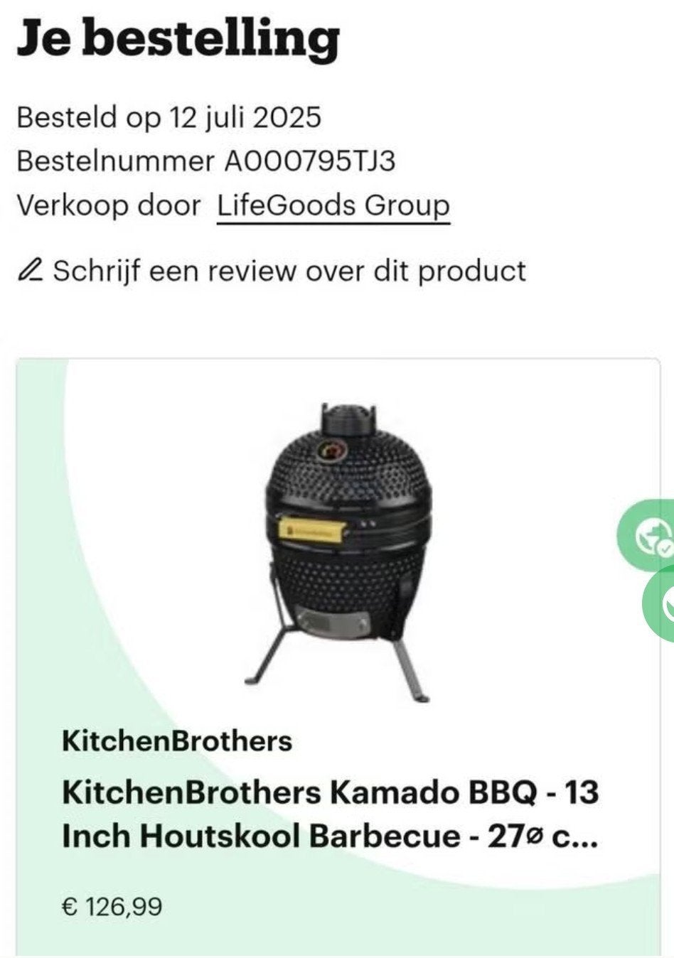Komodo barbeque, Ophalen, Zo goed als nieuw